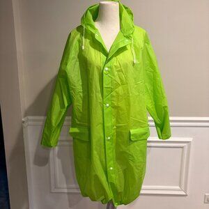 Long lime green oversized packable parka jacket raincoat - Unisex